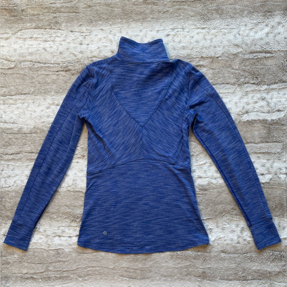 Lululemon Kanto Catch Me 1/2 Zip in Heathered Sapphire Blue Size 6 - Picture 7 of 16